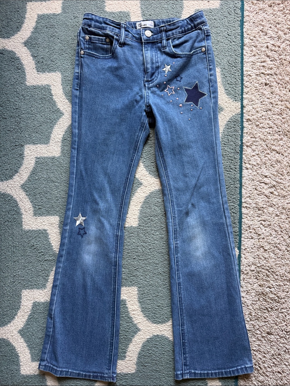 Epic Threads Blue Star Embroidered Flare Jeans